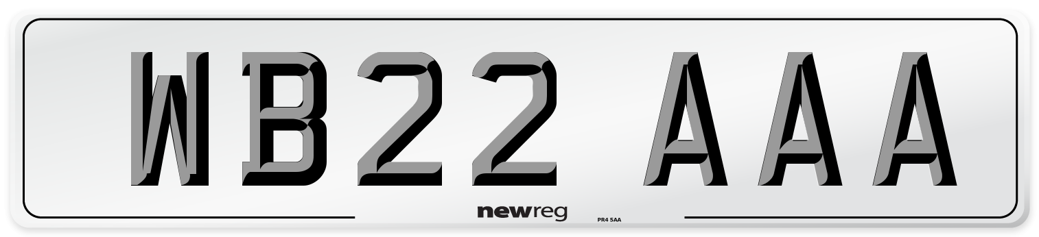 WB22 AAA Number Plate from New Reg